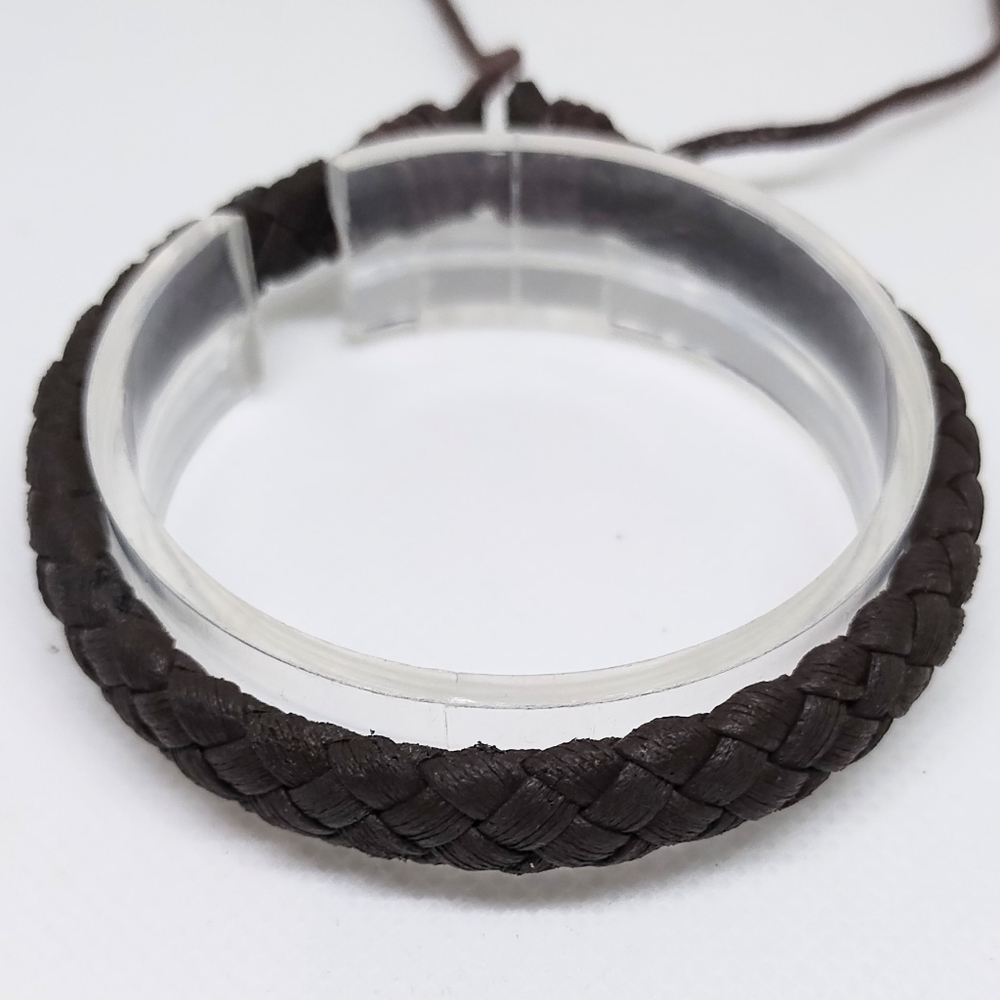 Men's‎ Bracelet Leather Braided Brown New f67